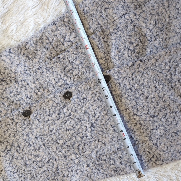 Cole Haan Grey Wool Blend Asymmetrical Walker Long Coat Size 2 - Picture 16 of 17